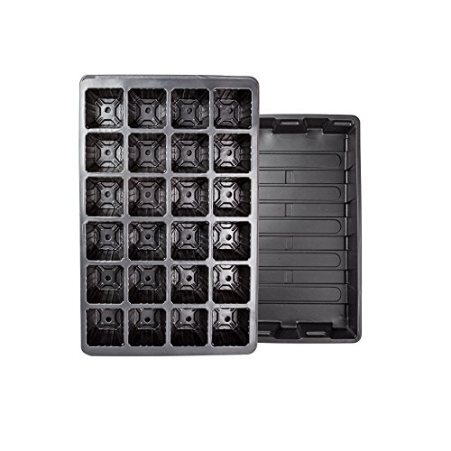 10 Pack -240 Cells -24 Grow Trays with Humidity Dome and Cell Insert - Mini Propagator for Seed Starting and Growing Healthy Plants Durable Reusable and Recyclable