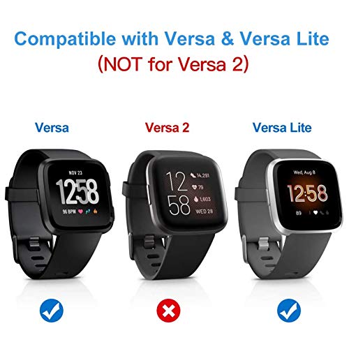 KIMILAR [3-Pack Screen Protector Compatible with Fitbit Versa/Versa Lite Smart watch (Not For Versa 2 / Versa 3 / Versa 4), Waterproof Tempered Glass Screen Protector [9H Hardness] [Crystal Clear]