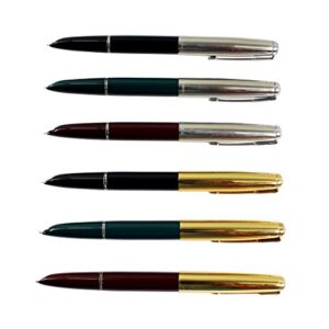 Ranvi Hero 616 Fountain Pen With Iridium Tipped Nib.3 PCS Golden Cap, 3 PCS Sliver Cap.