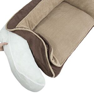Arlee Deep Seated Lounger Sofa Pet Bed, Small/Medium, Chocolate Brown