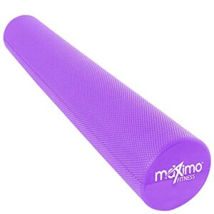 maximo fitness foam roller – extra long exercise rollers for trigger point self massage & muscle tension relief - 90cm x 15cm massager for back, legs, workouts, gym, pilates and yoga