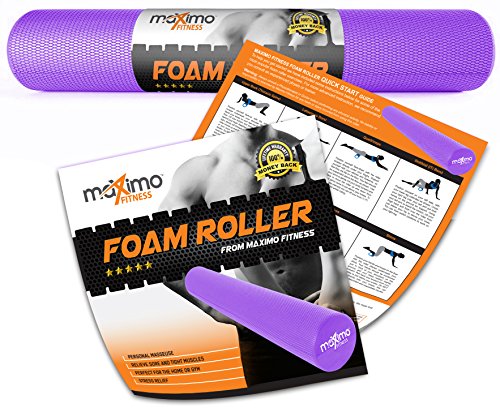 Maximo Fitness Foam Roller – Extra Long Exercise Rollers for Trigger Point Self Massage & Muscle Tension Relief - 90cm x 15cm Massager for Back, Legs, Workouts, Gym, Pilates and Yoga