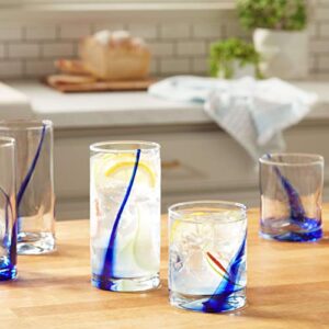 Libbey Blue Ribbon Impressions 16-Piece Tumbler and Rocks Glass Set