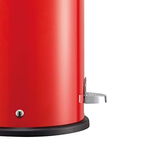 Wesco Liftmaster-German Designed-Step Trash Can, Powder Coated Steel, 33 L, Red, 34.6 x 34.6 x 71 cm