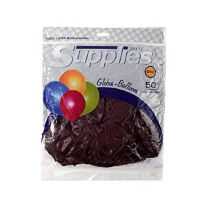 Topenca Supplies Party Solid Metallic Latex Balloons, 50-Pack, 12-Inch, Burgundy