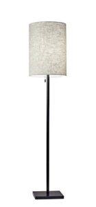 adesso 1547-26 liam floor lamp, 60.5 in., 100 w incandescent/20 w cfl, dark bronze/natural, 1 bronze lamp
