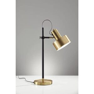 Adesso 3586-01 Clayton Desk Lamp, Matte Black & Antique Brass