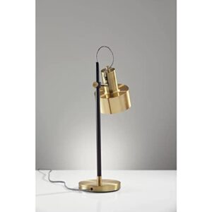 Adesso 3586-01 Clayton Desk Lamp, Matte Black & Antique Brass