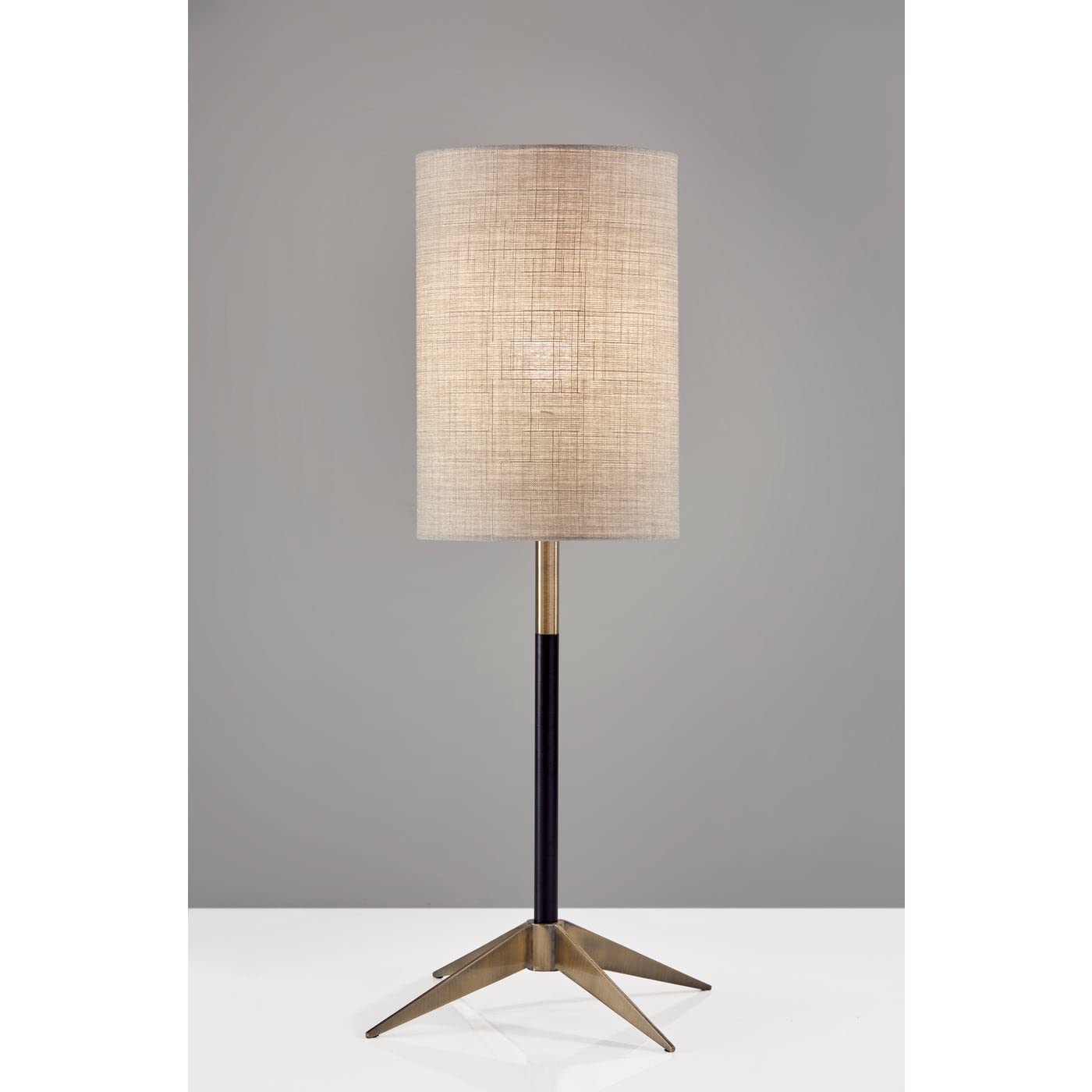 Adesso 3473-01 Davis, Table Lamp, Matte Black & Antique Brass