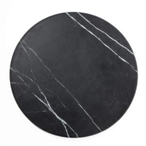 american metalcraft mb21 melamine round serving board, marble, black, 21 1/2-inch diameter