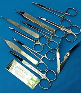 5 blades no 20 plus adson forceps webster needle holder hemostat mosquito forceps scalpel handle iris scissors operating scissors cynamed