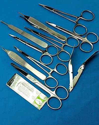 5 Blades No 20 Plus ADSON Forceps Webster Needle Holder HEMOSTAT Mosquito Forceps Scalpel Handle IRIS Scissors Operating Scissors CYNAMED