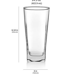 Libbey City Tumbler Glasses, 14.3-ounce, Set of 8