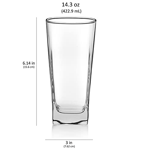 Libbey City Tumbler Glasses, 14.3-ounce, Set of 8