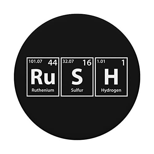 Periodic Tees Co. Rush (Ru-S-H) Periodic Table Elements Spelling PopSockets Stand for Smartphones an