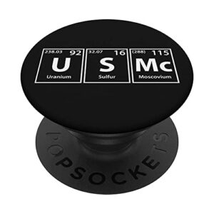 periodic tees co. usmc (u-s-mc) periodic table elements spelling popsockets stand for smartphones an