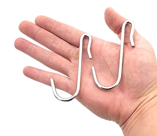 eeZe Rack ST-JH-01 304 Stainless Steel Heavy Duty S Hooks S Shaped Hooks Hangers (20-pack, 304 Stainless)