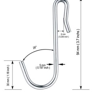 eeZe Rack ST-JH-01 304 Stainless Steel Heavy Duty S Hooks S Shaped Hooks Hangers (20-pack, 304 Stainless)