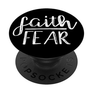 sassy southern charm & grace faith over fear christian bible white lettering on black popsockets sta