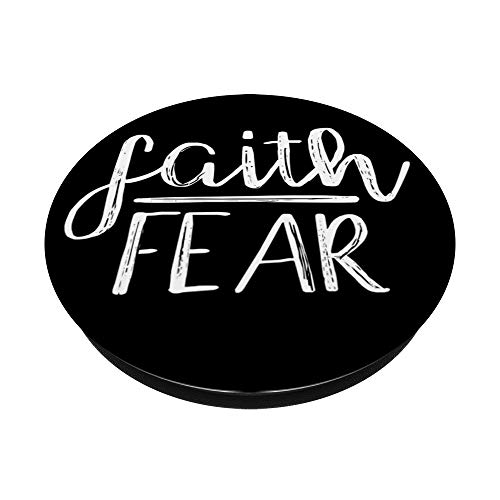 Sassy Southern Charm & Grace Faith Over Fear Christian Bible White Lettering on Black PopSockets Sta