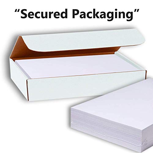 Hamilco White Cardstock Thick Paper - Blank Index Flash Note & Post Cards - Greeting Invitations Stationary - Flat 5 X 7" Heavy Weight 100 lb Card Stock for Printer – 100 Pack