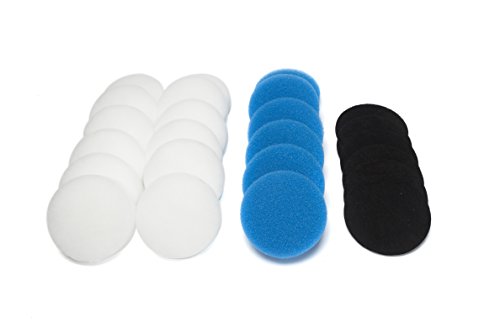 LTWHOME Value Pack of Carbon Filter, Coarse Filter and Fine Filter Pads Set Suitable for Eheim Classic 2213/250 2616131 (Pack of 24)