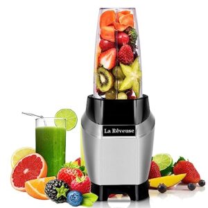 la reveuse personal blender making shakes and smoothies 1000 watt with 24 oz bpa-free portable travel bottle - dishwasher safe (silver)