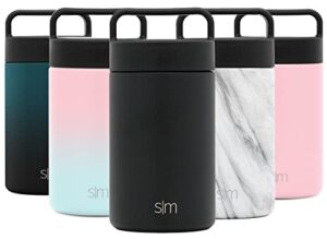 simple modern food jar thermos for hot food | reusable stainless steel vacuum insulated leak proof lunch storage for smoothie bowl, soup, oatmeal | provision collection | 16oz | midnight black
