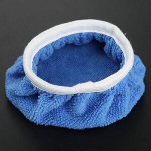 5PCS Car Buffer Bonnets, Cotton Plush Bonnet Pad Blue 9-10 inch Waxers Bonnet Set, Polishing Waxing Cover for Buffer Polisher