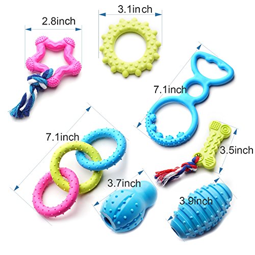 SZKOKUHO 17 Packs Durable Pet Puppy Dog Chew Toys Set Puppy Teething Ball Toys Puppy Rope Dog Tug Toy Safety Design for Small Dogs