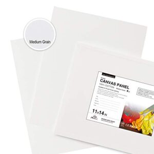 PHOENIX Painting Canvas Panels 11x14 Inch, 12 Value Pack - 8 Oz Triple Primed 100% Cotton Acid Free Canvases for Painting, White Blank Flat Canvas Boards for Acrylic, Oil, Watercolor & Tempera Paints