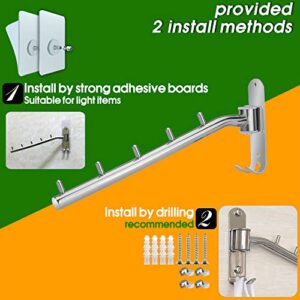 MaiHongda Folding Wall Mounted Clothes Hanger Closet Rod Clothing Holder Drying Racks for Laundry Room 2 Pack