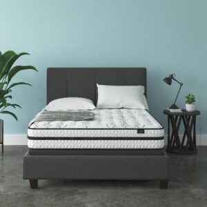 signature design by ashley chime 10 inch medium firm hybrid matress - certipur-us certified foam, queen.
