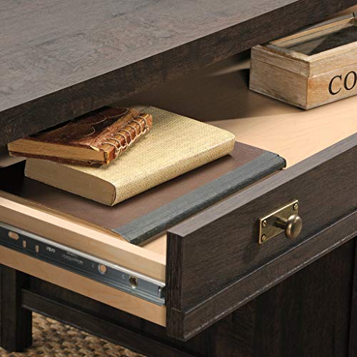 Sauder Costa Executive Desk, W 65.118 X D 29.528 X H 30.00, Coffee Oak finish