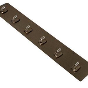 Royal Brands 6 Hook Self Adhesive Wall Mounted Rack - Waterproof Sturdy Backing - Place Anywhere in Your Home Or Garage