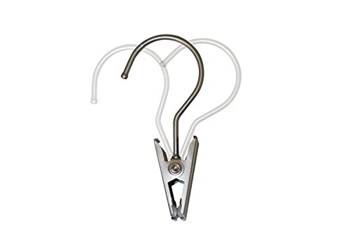 NAHANCO 610ECS12 Swivel Boot Clip Hanger, Brushed Chrome, Metal Clip, 4.5” (Pack of 12)