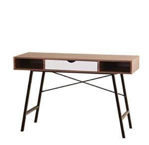 target marketing systems edison desk with drawer, mid century modern computer writing table with storage for home, office, bedroom and study, 42.5", espresso