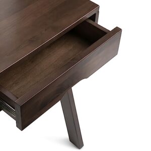 SIMPLIHOME Aleck SOLID WOOD 36 inch Wide Home Office Desk, Writing Table, Workstation, Study Table Furniture in Warm Walnut Brown with 2 Drawers