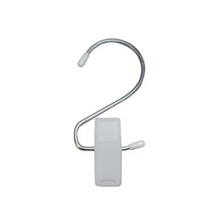 NAHANCO 610W12 Boot Clip Hanger, Chrome, White Plastic Clip, 4.5” (Pack of 12)