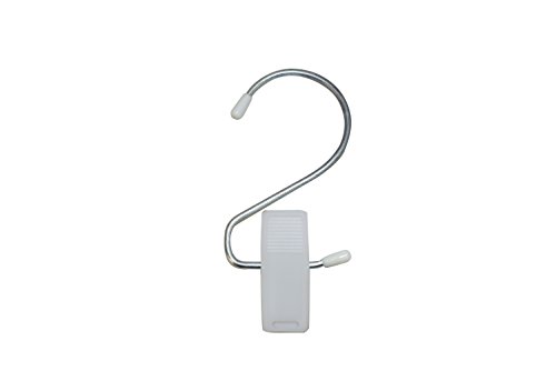 NAHANCO 610W12 Boot Clip Hanger, Chrome, White Plastic Clip, 4.5” (Pack of 12)