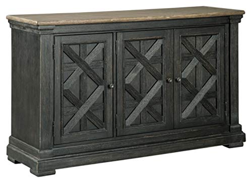 Signature Design by Ashley Tyler Creek Urban Farmhouse Dining-Room Buffet or Server, Almost Black