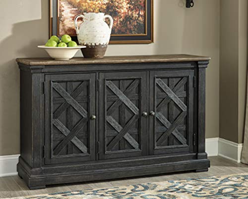 Signature Design by Ashley Tyler Creek Urban Farmhouse Dining-Room Buffet or Server, Almost Black