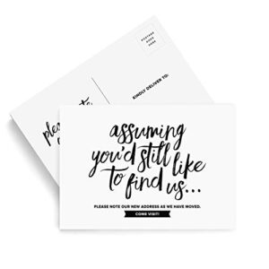 bliss collections moving announcement postcard, change of address cards to announce your new house address, 4.25"x6" (50 postcards)