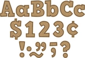 teacher created resources burlap bold block 4" letters combo pack