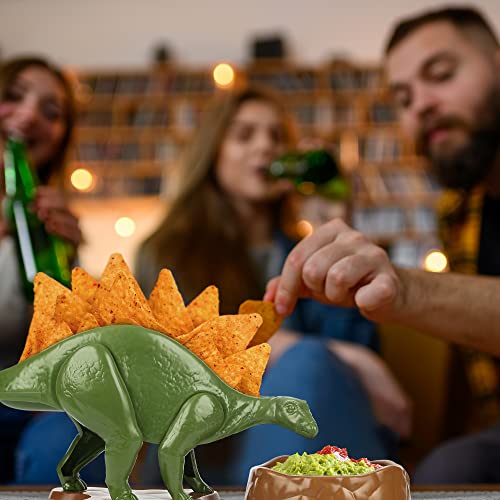 Funwares Original Nachosaurus Snack and Dip Set, Dinosaur Nacho Holder