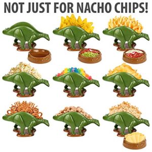 Funwares Original Nachosaurus Snack and Dip Set, Dinosaur Nacho Holder