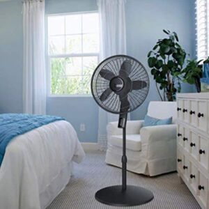 Lasko, Black, S18610 Elite Collection Quiet Blade Pedestal Fan with Remote Control and Adjustable Thermostat