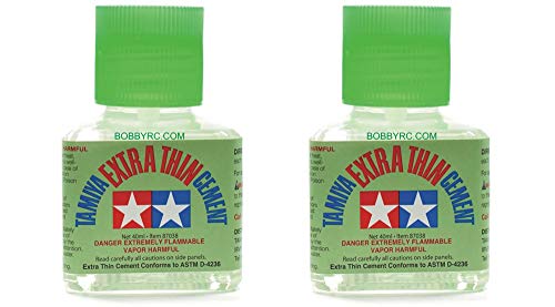 2 Pack TAMIYA 87038 Extra Thin Cement Glue FINE TIP 40ML