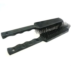 sxyh 2pcs horse pet detangler plastic comb for long tail mane forky comb (black)