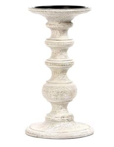 hosley white wood pillar candle holder 9 inch high ideal gift for weddings special occasion spa aromatherapy settings candle gardens. w1